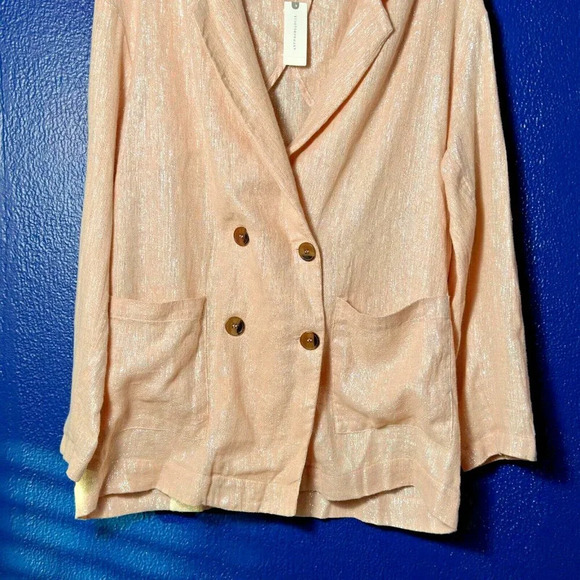 Anthropologie Amadi Kaye Blazer Suit Kaye Pink Oversized Double Breast L - Picture 6 of 13